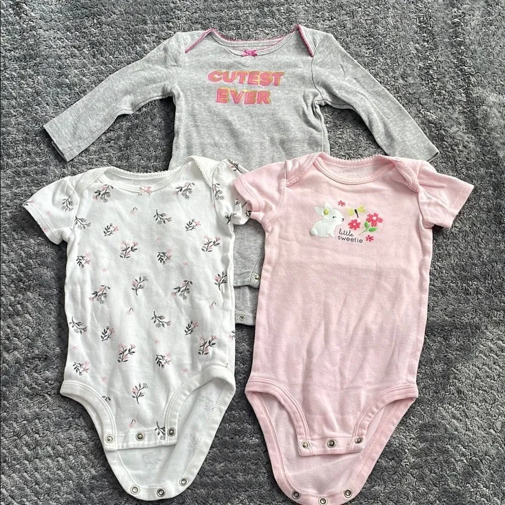Carter's Gray and White Bodysuit Set for Babies